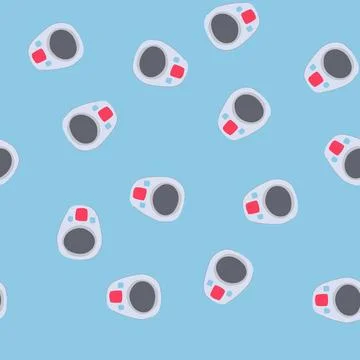 Seamless pattern gadget shower timer cartoon vector Stock Illustration