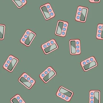 Seamless pattern gadget shower timer cartoon vector Stock Illustration