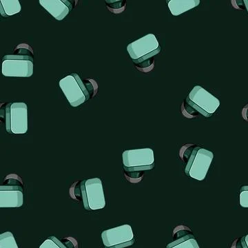 Seamless pattern gadget wireless earphones cartoon vector Stockillustratie