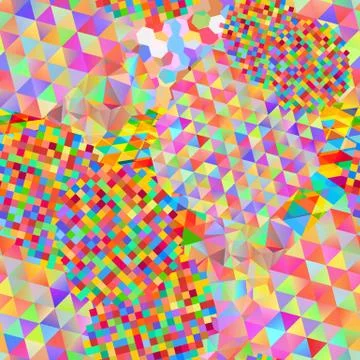 Seamless pattern with gainbow colored glitch styled bright messy shapes Stock Illustration