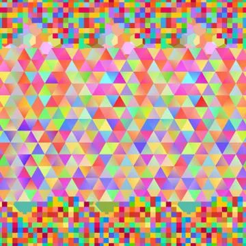 Seamless pattern with gainbow colored glitch styled bright messy shapes Illustrazione stock