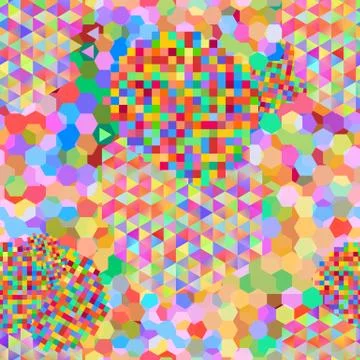 Seamless pattern with gainbow colored glitch styled bright messy shapes Stock Illustration