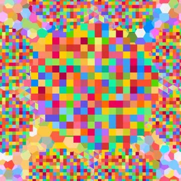 Seamless pattern with gainbow colored glitch styled bright messy shapes 스톡 일러스트