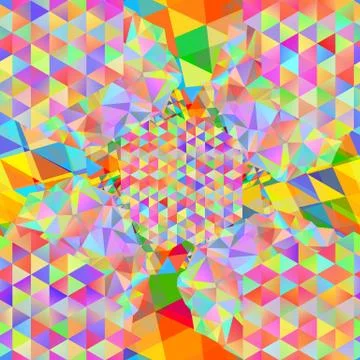 Seamless pattern with gainbow colored glitch styled bright messy shapes Illustrazione stock