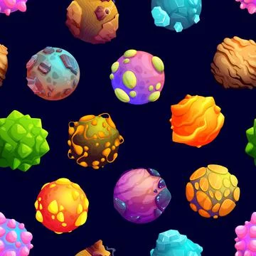 Seamless pattern of galaxy space planets 스톡 일러스트