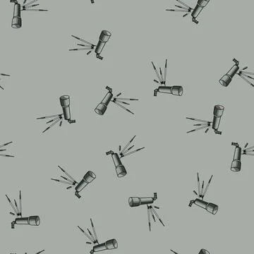 Seamless pattern galaxy telescope cartoon vector Stock Illustration