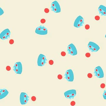 Seamless pattern game arcade joystick cartoon vector Stock Illustration