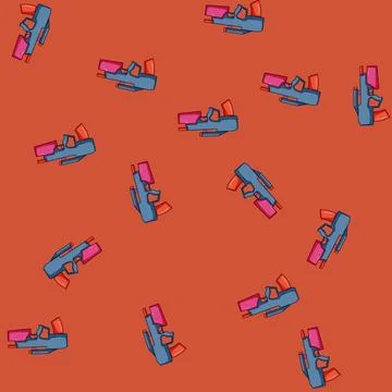 Seamless pattern game blaster gun cartoon vector Stock Illustration