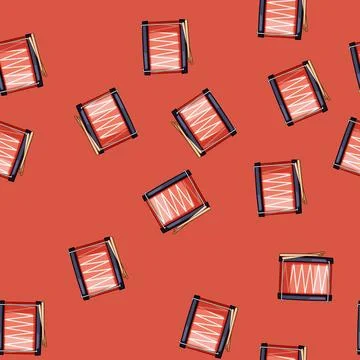 Seamless pattern game drum toy cartoon vector Stockillustratie