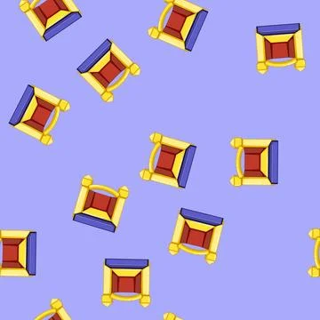 Seamless pattern game inflatable castle cartoon vector Stockillustratie