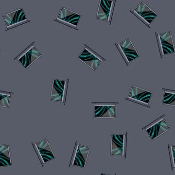 Seamless pattern game laptop gaming cartoon vector Stock Illustration