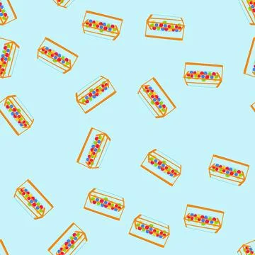 Seamless pattern game lotto ball machine cartoon vector Stock Illustration