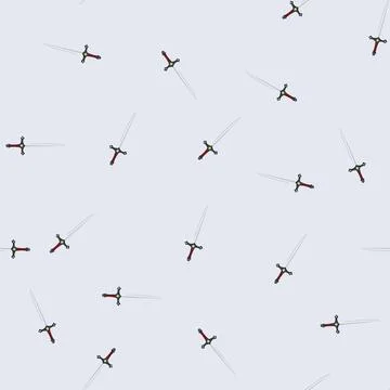 Seamless pattern game medieval sword cartoon vector Stock Illustration