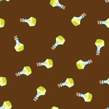 Seamless pattern game potion bottle cartoon vector Stock Illustration