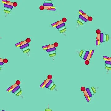 Seamless pattern game pyramid toy cartoon vector Stockillustratie
