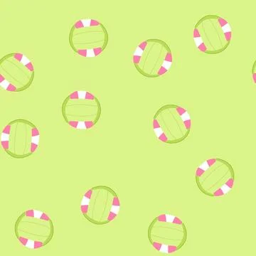 Seamless pattern game volleyball ball cartoon vector Stock Illustration