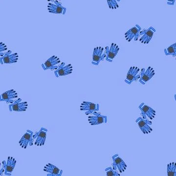 Seamless pattern gaming vr glove cartoon vector Stock Illustration