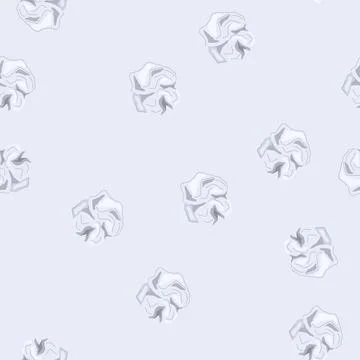 Seamless pattern garbage crumpled paper balls cartoon vector Stock Illustration