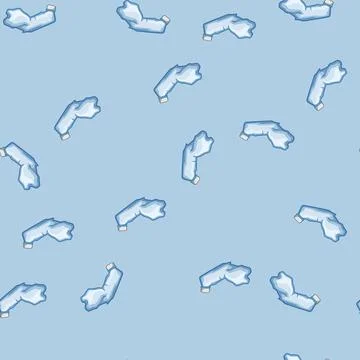 Seamless pattern garbage crumpled plastic bottle cartoon vector Stock Illustration