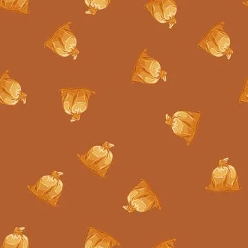 Seamless pattern garbage trash bag cartoon vector イラスト素材