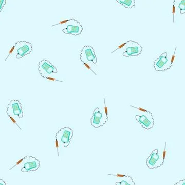 Seamless pattern garden compost thermometer cartoon vector Illustrazione stock