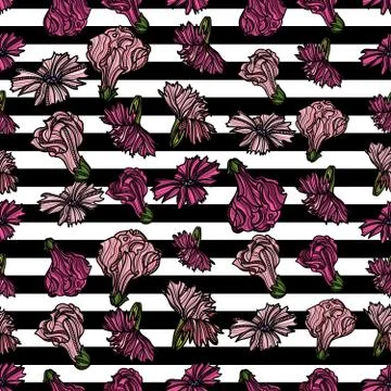 Seamless pattern with garden flowers. Stock Illustration