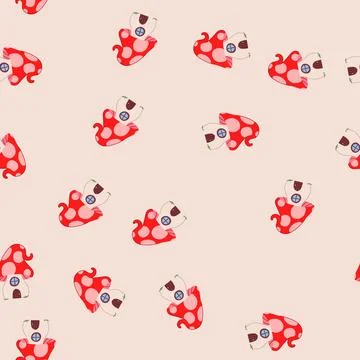 Seamless pattern garden gnome house cartoon vector Stock Illustration
