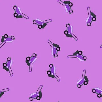 Seamless pattern garden lawn mower cartoon vector Illustrazione stock