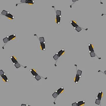 Seamless pattern garden lawn mower cartoon vector Illustrazione stock