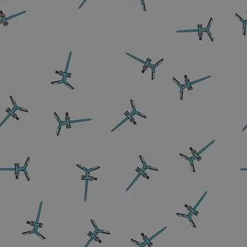 Seamless pattern Garden spike sprinkler irrigating lawn concept Stock Illustration