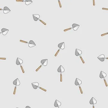 Seamless pattern Garden trowel hand tool for planting and digging Stock Illustration