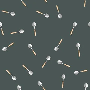 Seamless pattern Garden trowel for planting and cultivating plants Stock Illustration