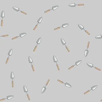 Seamless pattern Garden trowel tool for planting and digging Stock Illustration
