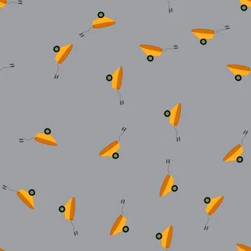 Seamless pattern garden wheelbarrow cartoon vector 스톡 일러스트