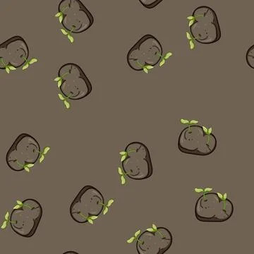 Seamless pattern gardening grass seed bomb cartoon vector Stockillustratie
