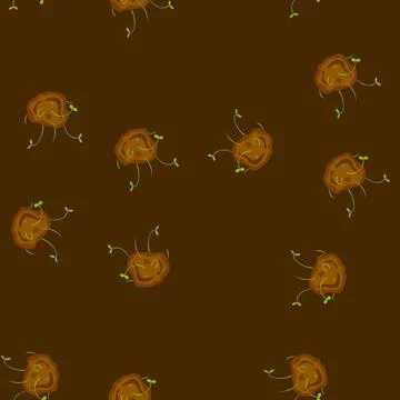 Seamless pattern gardening grass seed bomb cartoon vector 스톡 일러스트