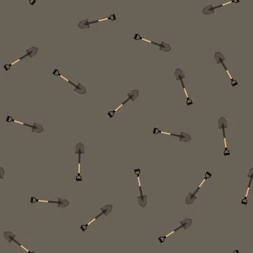 Seamless pattern gardening shovel tool cartoon vector 스톡 일러스트