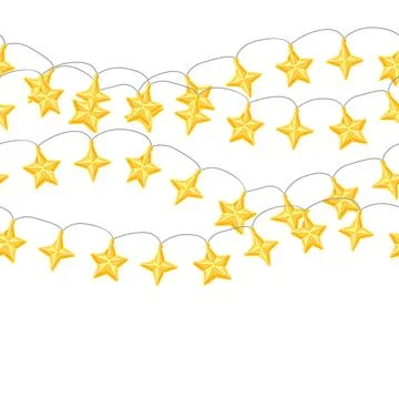 Seamless pattern with garland of star light bulbs. Merry Christmas and Happy New Stockillustratie