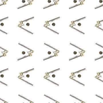 Seamless pattern from garlic press isolated on white flat lay Stock Photos