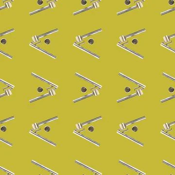 Seamless pattern from garlic press isolated on mustard flat lay Stock Photos