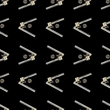 Seamless pattern from garlic press isolated on black flat lay Foto stock