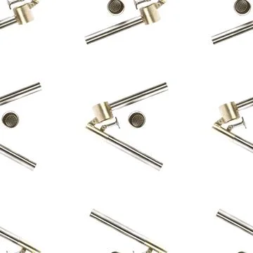 Seamless pattern from garlic press isolated on white flat lay Foto stock