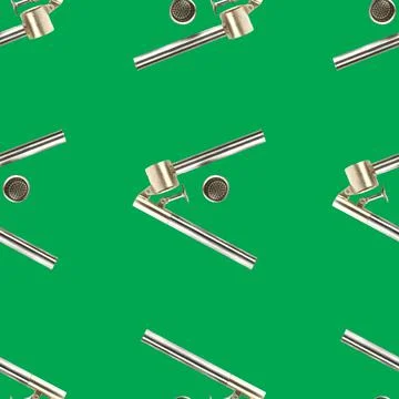 Seamless pattern from garlic press isolated on green flat lay Stock Photos