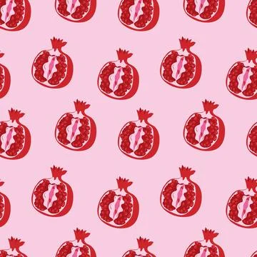 Seamless pattern with Garnet with outlines female labia. Stock-Illustration