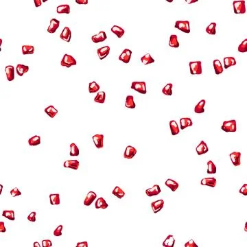 Seamless Pattern of garnet seeds on white background for web , fashion clothing Stock Illustration