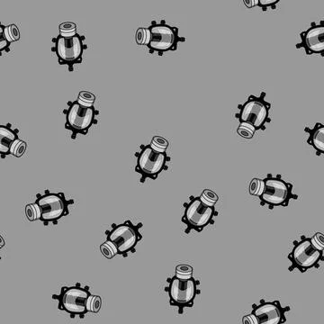 Seamless pattern Gas mask providing individual protection from airborne hazar Stock Illustration