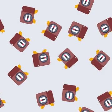 Seamless pattern gas meter showing low energy level flat Stock Illustration
