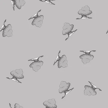 Seamless pattern gas smoke cloud cartoon vector Stock Illustration