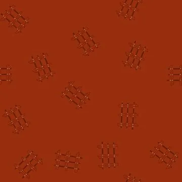 Seamless pattern gate fence wood cartoon vector Stock Illustration