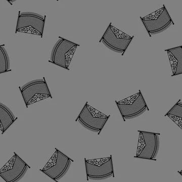 Seamless pattern gate park fence cartoon vector Illustrazione stock